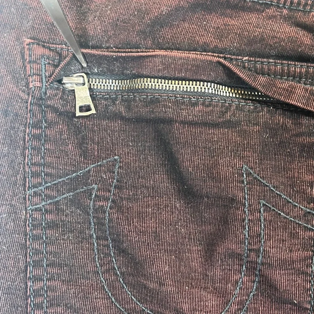 True Religion Rocco Relaxed Corduroy Pants Black Red Moto Punk Grunge Y2K Men 44